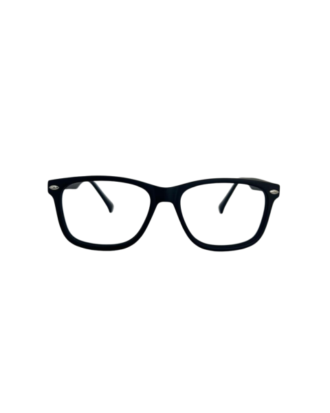 Armazón Óptico Rectangular Trapezoidal Negro Brillante | Montura Acetato Unisex Elegante Clásico