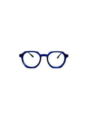 Armazón Óptico Redondo Azul Cobalto | Montura Acetato Unisex Estilo Retro Moderno