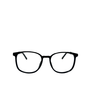 Armazón Óptico Negro Cuadrado Redondeado | Montura Acetato Unisex Minimalista Clásico