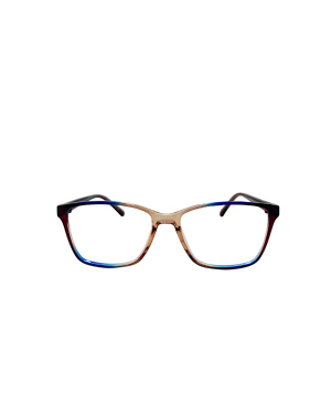 Armazón Óptico Cat-Eye Degradado Tricolor Azul-Nude-Rojo | Montura Acetato Mujer Artística