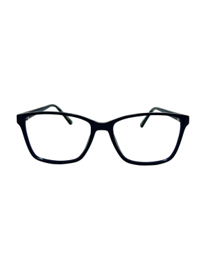Armazón Óptico Rectangular Semi Cat-Eye Negro Azulado | Montura Acetato Mujer Elegante