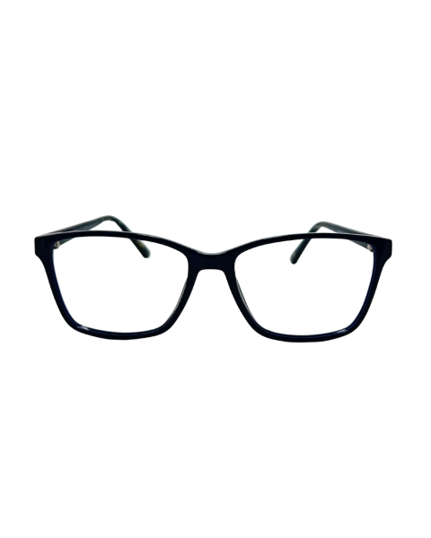 Armazón Óptico Rectangular Semi Cat-Eye Negro Azulado | Montura Acetato Mujer Elegante