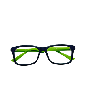 Armazón Óptico Rectangular Deportivo Negro y Verde Lima | Montura Acetato Unisex Juvenil