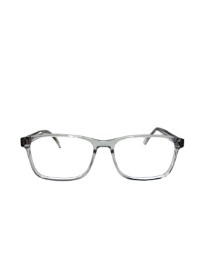 Armazón Óptico Rectangular Gris Cristal Transparente | Montura Acetato Unisex Minimalista Moderno